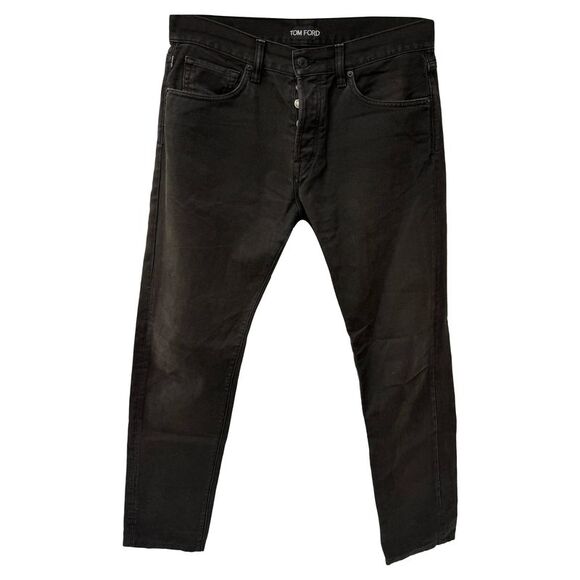 Tom Ford Hidden-Buttoned Jeans in Black Cotton - Picture 1 of 11